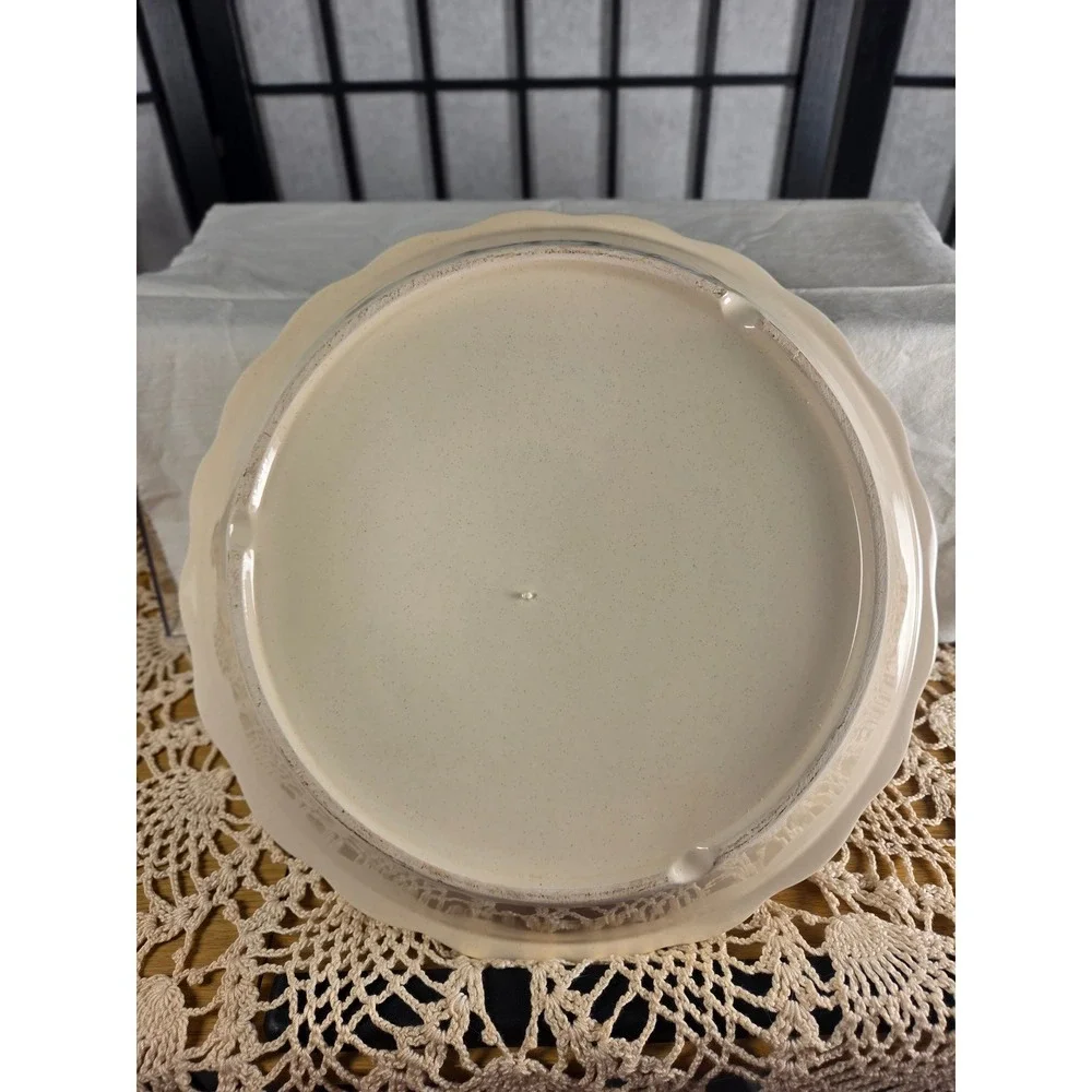 Vintage 1990 LTD Commodities Cherry Pie Recipe Ceramic Scalloped Plate 11 Inch